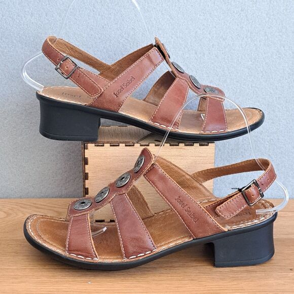 Josef Seibel Tonga 25 Brown Leather Strap Sandals Women’s 39 US 8.5 Gladiator - Picture 4 of 13